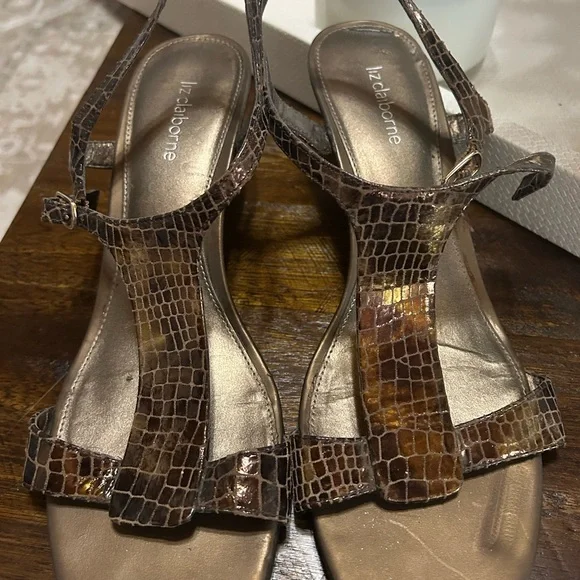 Liz Claiborne Brown Heeled Sandals - Picture 3 of 3